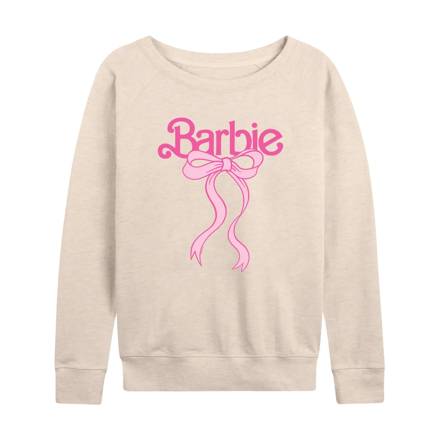 Barbie - Logo Coquette Bow - Women's French Terry Long Sleeve Shirt sold by Zulily