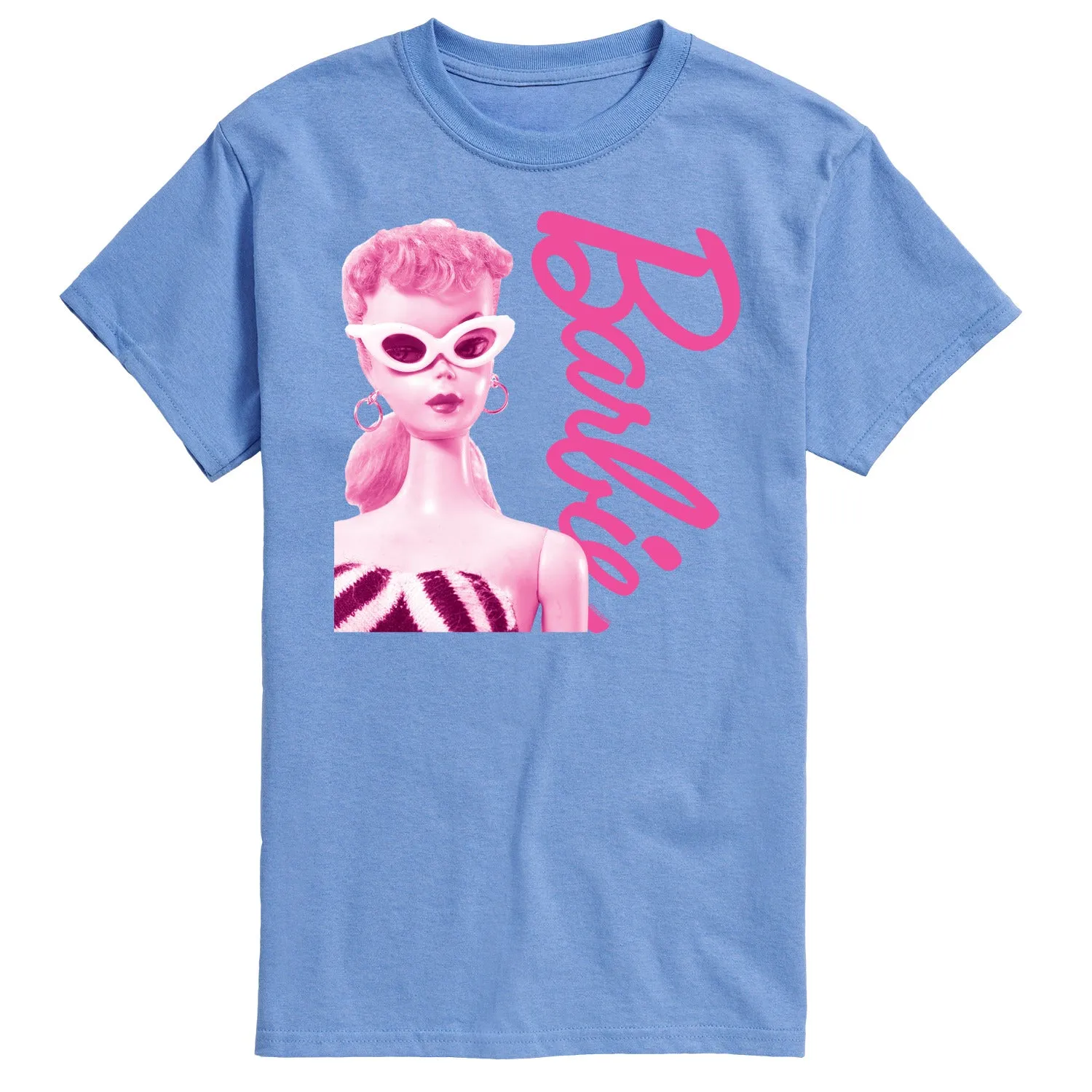 Barbie - Pink Doll Closeup - Men's Short Sleeve Graphic T-Shirt sold by Zulily