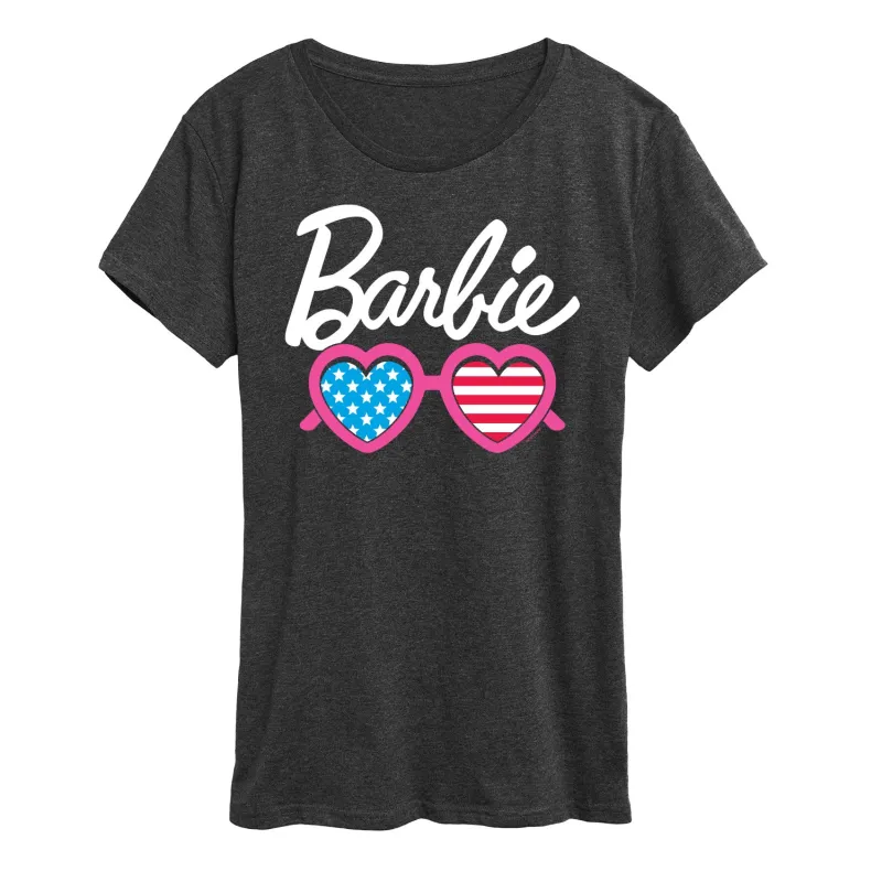 BARBIE FLAG HEART SUNGLASSES-Adult LADIES SHORT SLEEVE CLASSIC FIT TEE sold by Zulily
