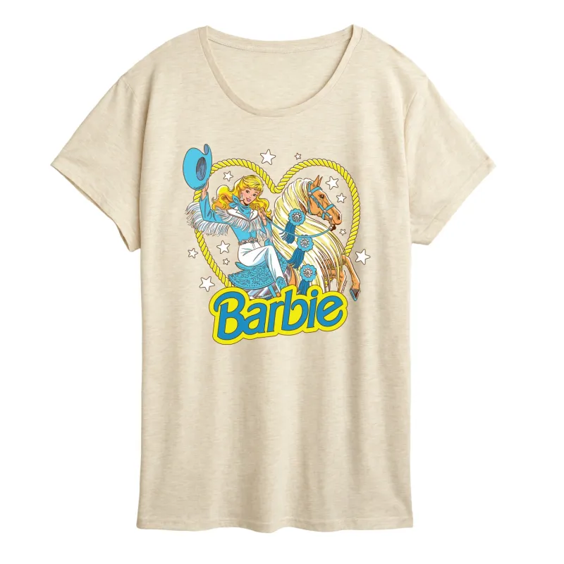Barbie - Retro Western Comic-Women's Short Sleeve Graphic T-Shirt sold by Zulily