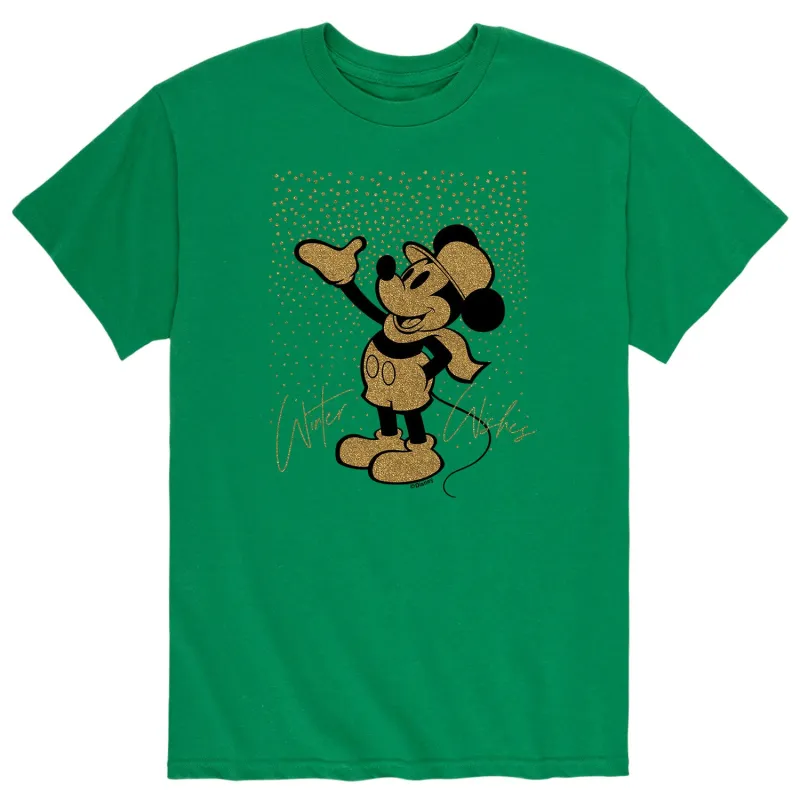 Mickey & Friends - Winter Wishes Mickey Sparkle - Men's Short Sleeve Graphic T-Shirt sold by Zulily