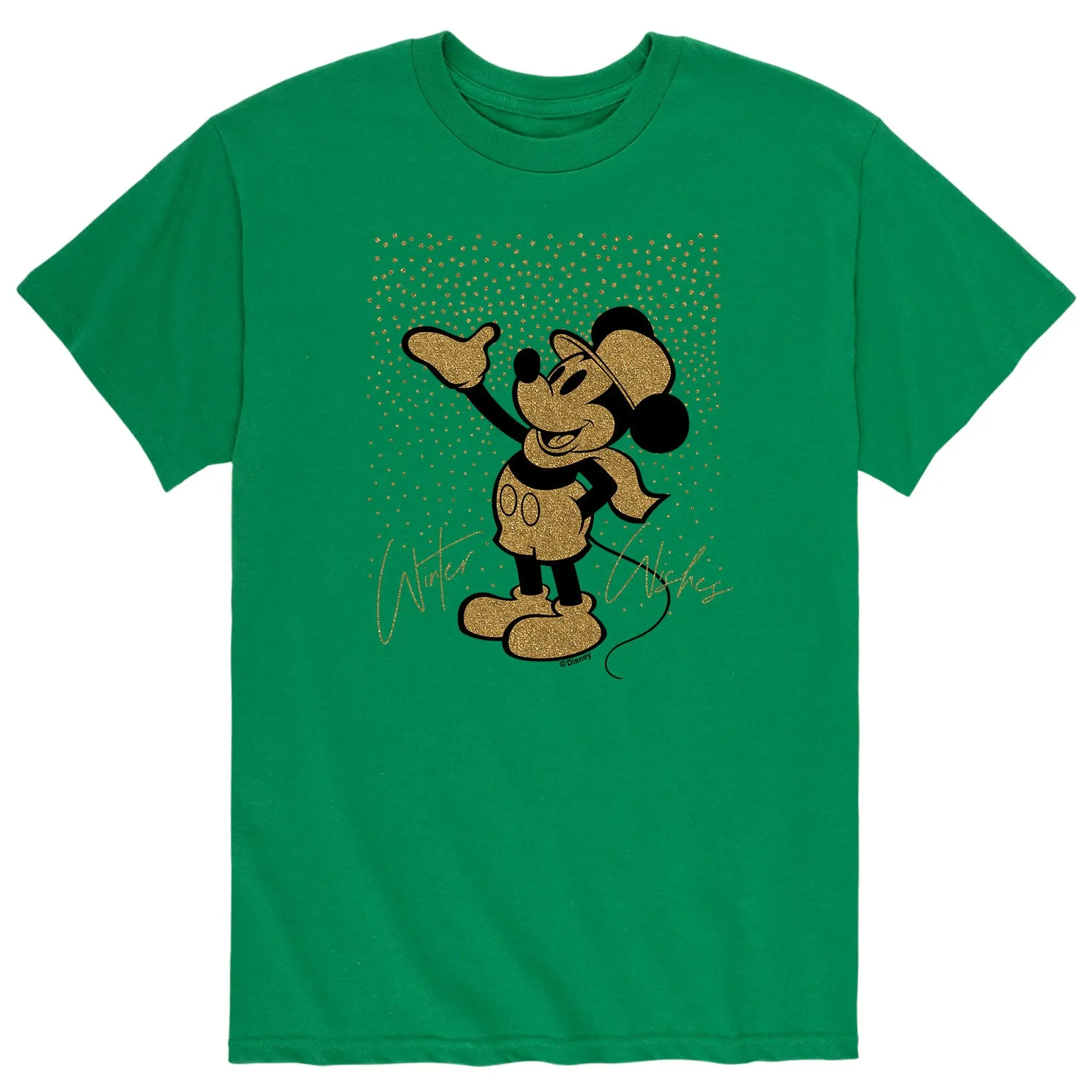 Mickey & Friends - Winter Wishes Mickey Sparkle - Men's Short Sleeve Graphic T-Shirt sold by Zulily