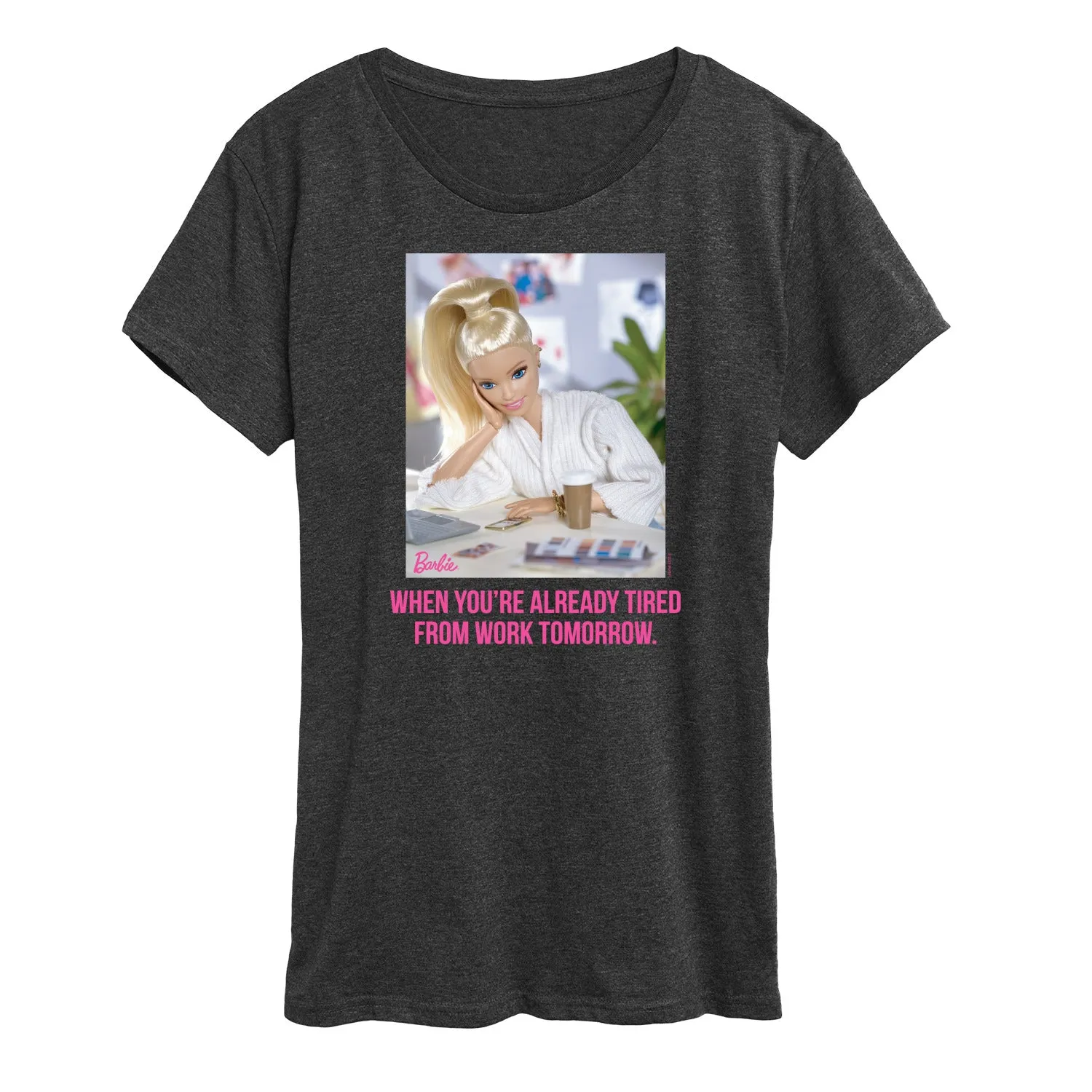 Barbie - Already Tired Barbie Work - Women's Short Sleeve Graphic T-Shirt sold by Zulily product image thumbnail 5