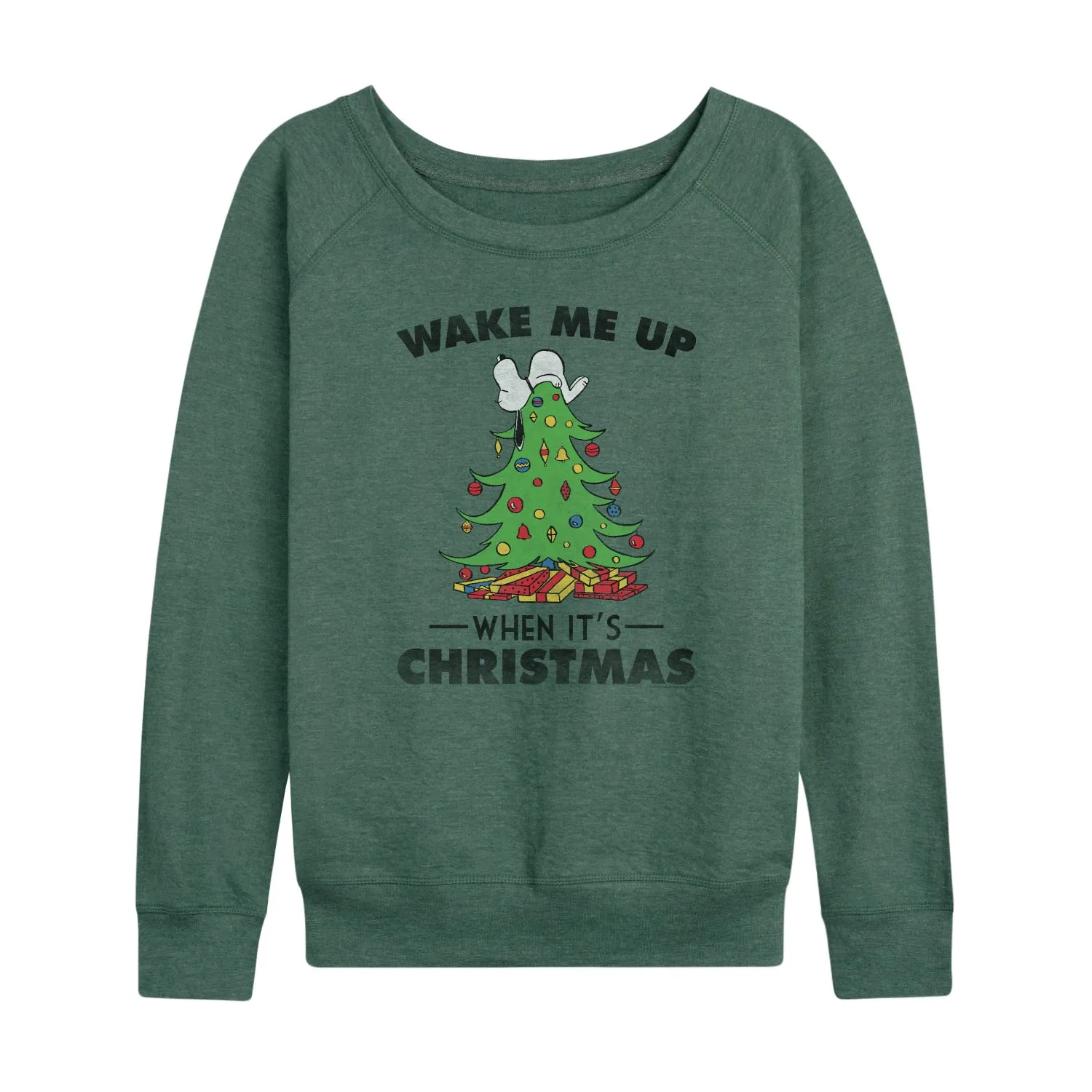 Peanuts - Snoopy Wake Me Up Christmas - Women's French Terry Long Sleeve Pullover sold by Zulily product image thumbnail 4