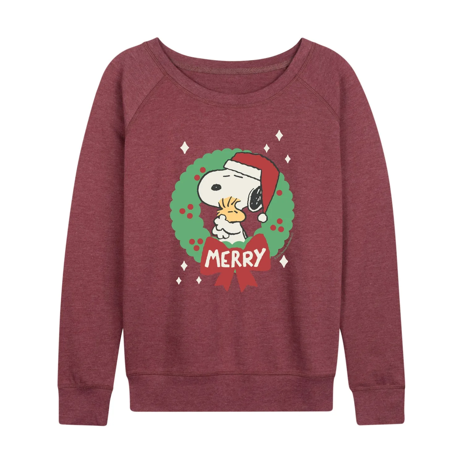 Peanuts - Merry Christmas Snoopy - Women's French Terry Long Sleeve Pullover sold by Zulily
