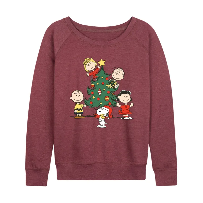 Peanuts - Peanuts Christmas Tree - Women's French Terry Long Sleeve Pullover sold by Zulily