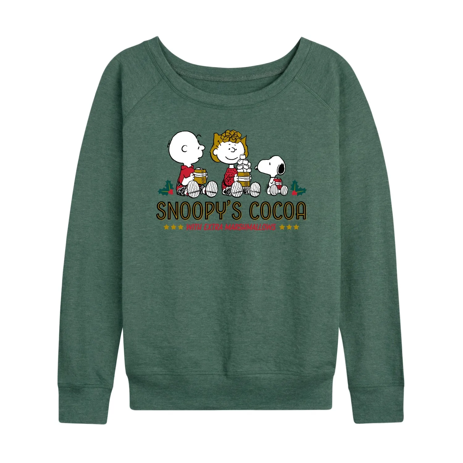 Peanuts - Snoopys Cocoa - Women's French Terry Long Sleeve Pullover sold by Zulily