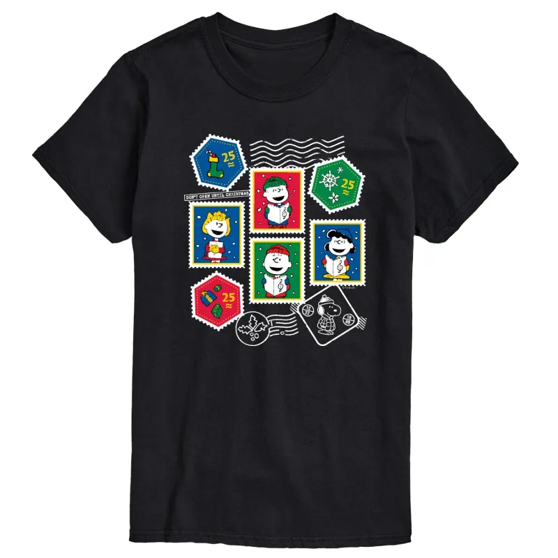 Peanuts - Peanuts Christmas Stamps - Men's Short Sleeve Graphic T-Shirt sold by Zulily