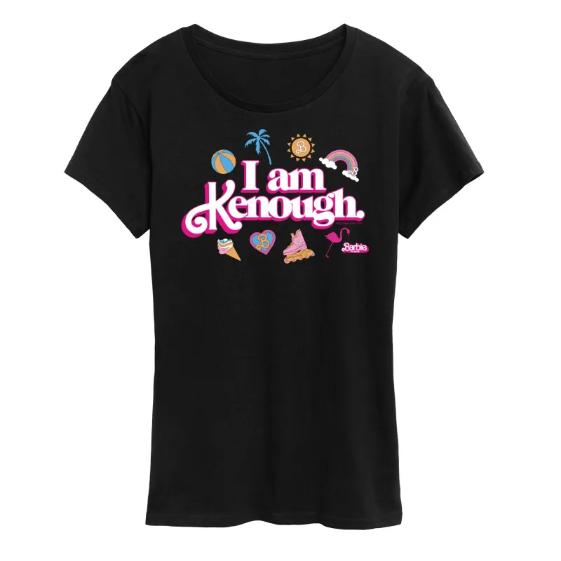 Barbie The Movie - I Am Kenough Icons - Women's Short Sleeve Graphic T-Shirt sold by Zulily