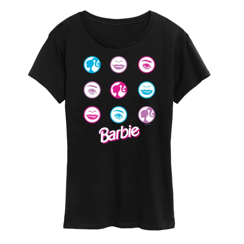 Barbie - Iconic Features of Barbie - Women's Short Sleeve Graphic T-Shirt sold by Zulily