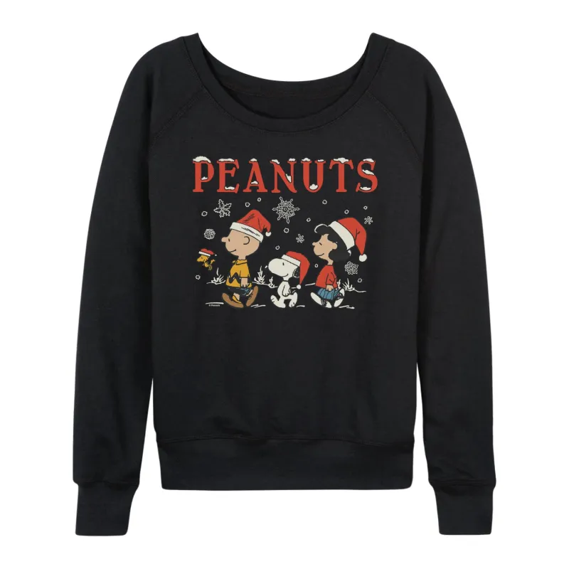 Peanuts - Snowflakes - Women's French Terry Long Sleeve Pullover sold by Zulily