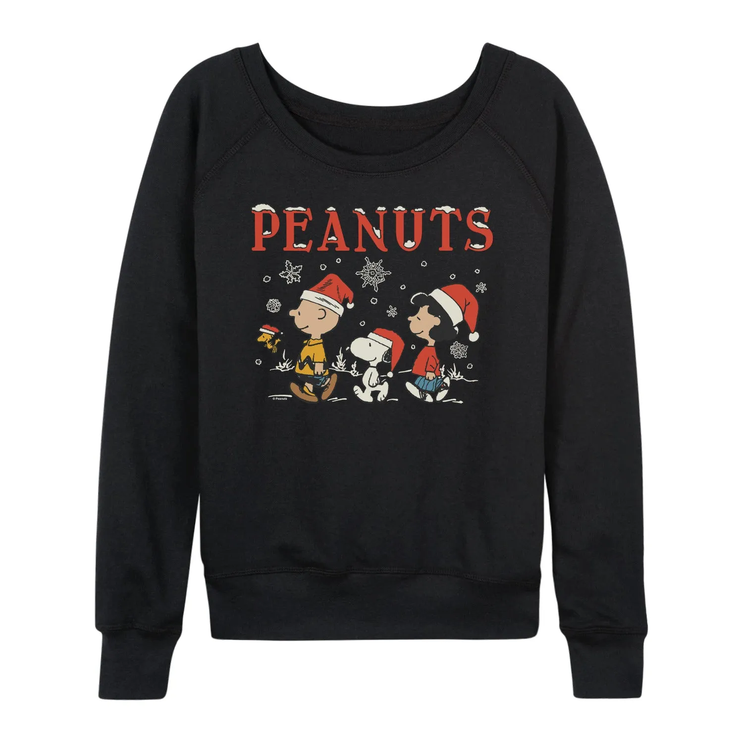 Peanuts - Snowflakes - Women's French Terry Long Sleeve Pullover sold by Zulily