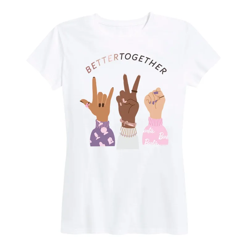 Barbie - Better Together - Women's Short Sleeve Graphic T-Shirt sold by Zulily