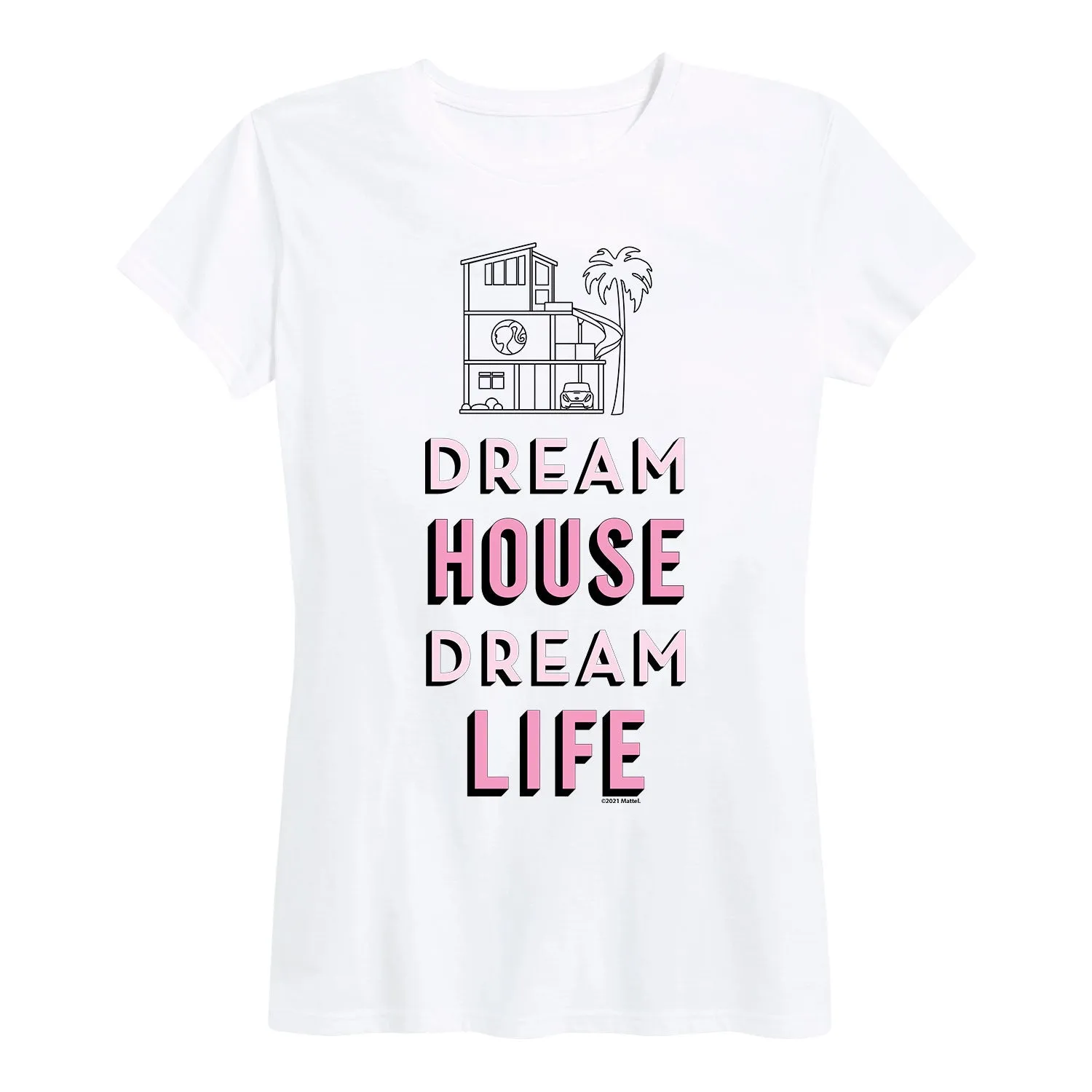 Barbie - Dream House Dream Life - Women's Short Sleeve Graphic T-Shirt sold by Zulily