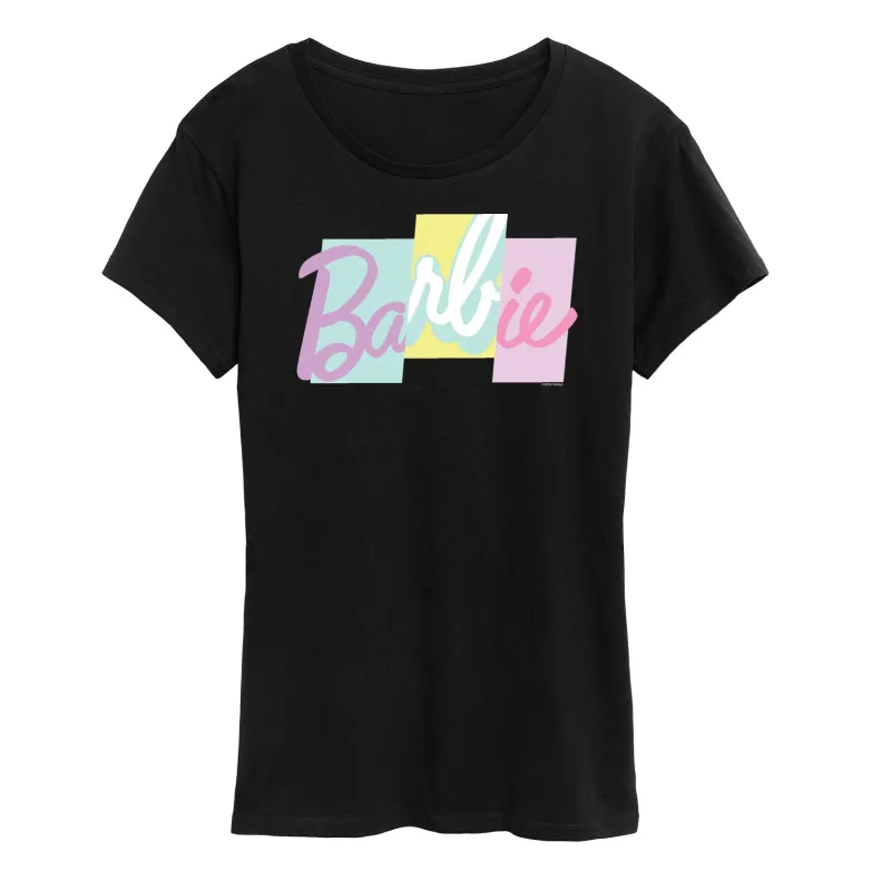 Barbie - Color Block Behind Logo - Women's Short Sleeve Graphic T-Shirt sold by Zulily