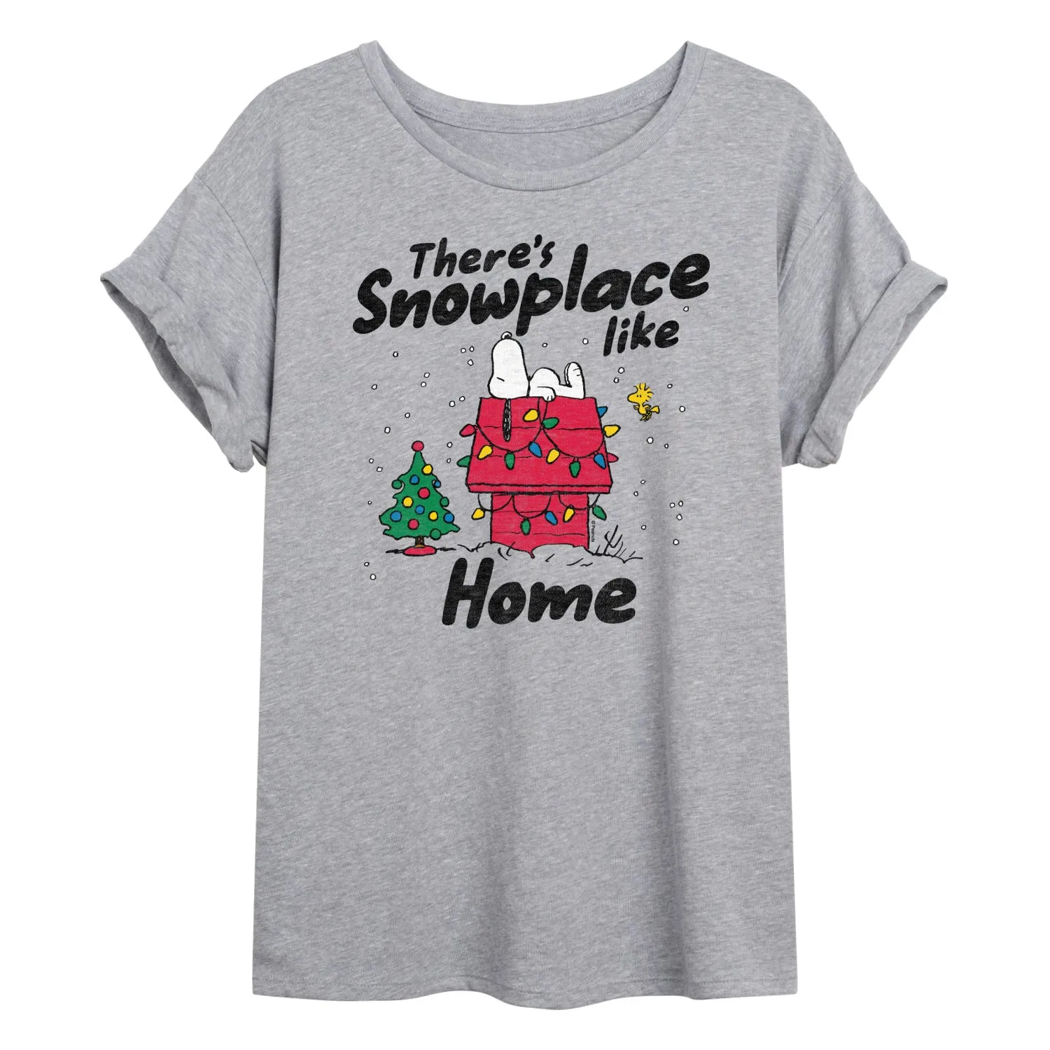 Peanuts - Theres Snowplace Like Home - Womens Oversized Graphic T-Shirt sold by Zulily product image thumbnail 3