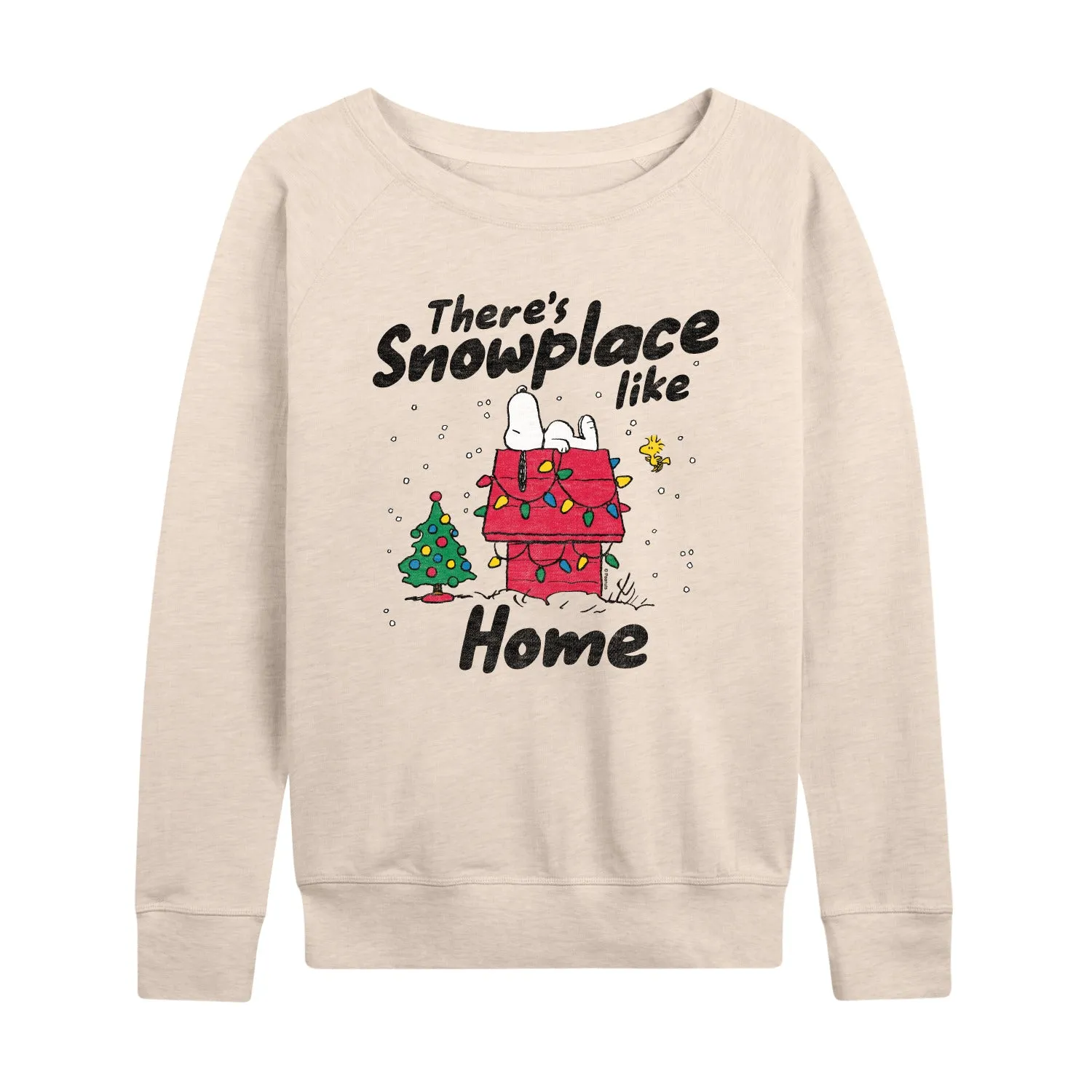 Peanuts - Theres Snowplace Like Home - Women's French Terry Long Sleeve Pullover sold by Zulily