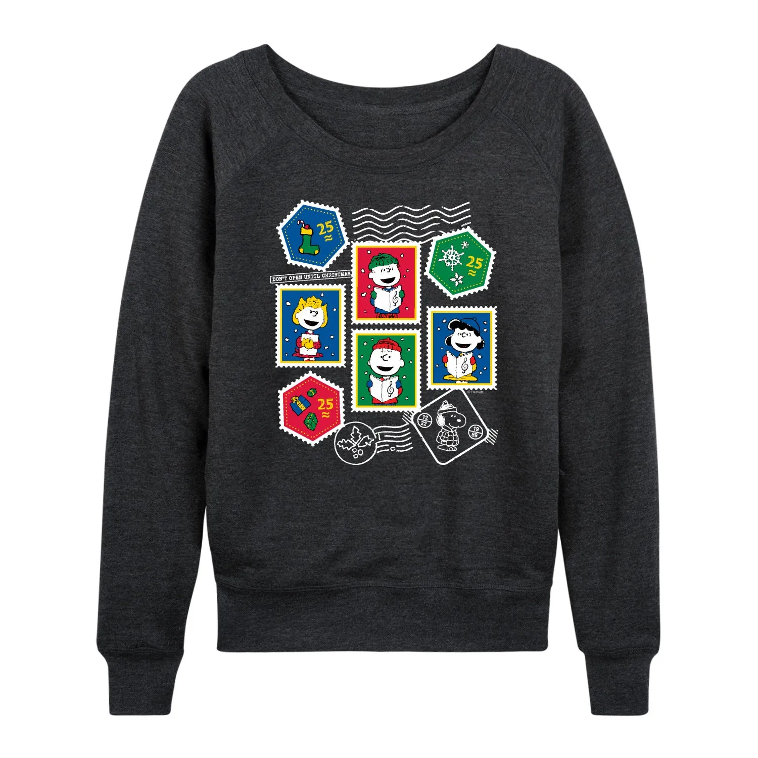 Peanuts - Christmas Stamps - Women's French Terry Long Sleeve Pullover sold by Zulily product image thumbnail 4