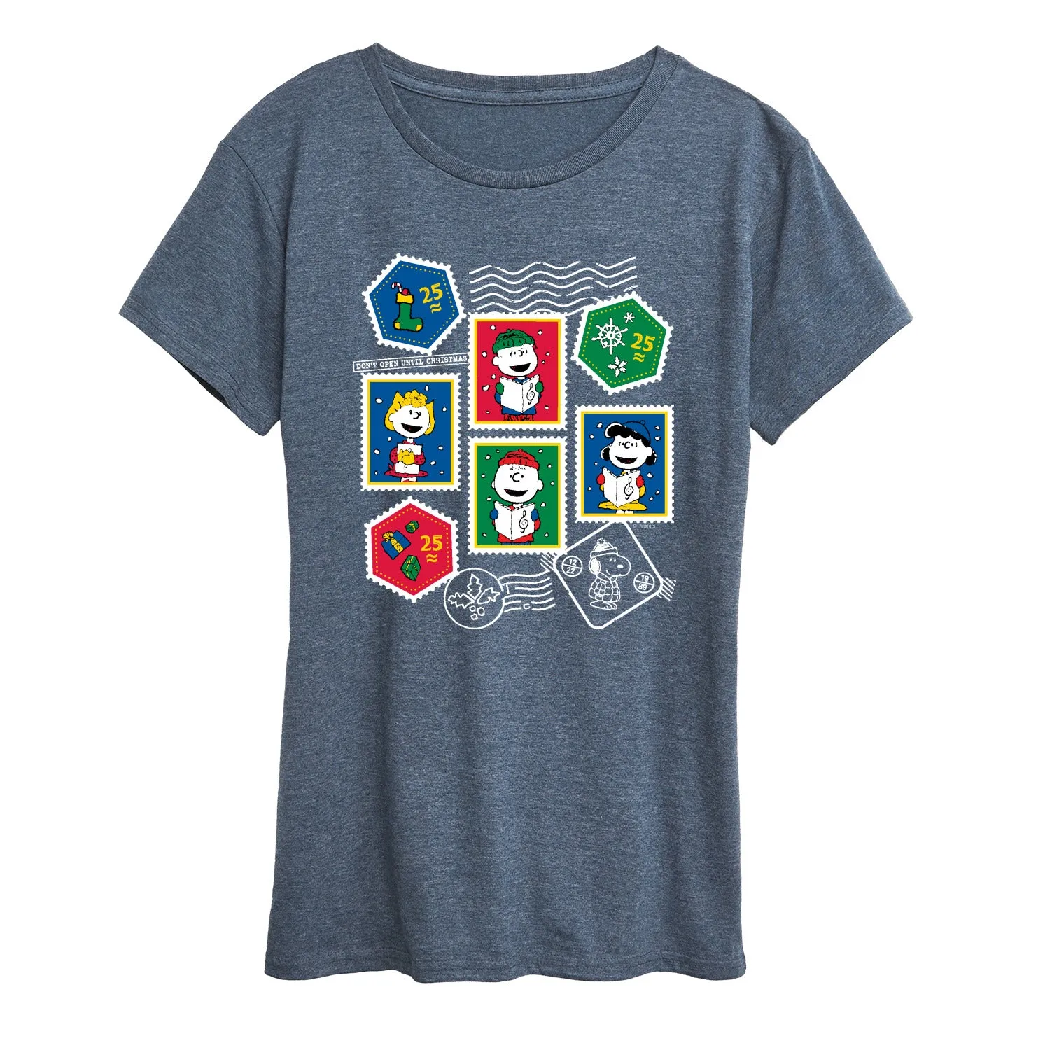 Peanuts - Christmas Stamps - Women's Short Sleeve Graphic T-Shirt sold by Zulily product image thumbnail 4