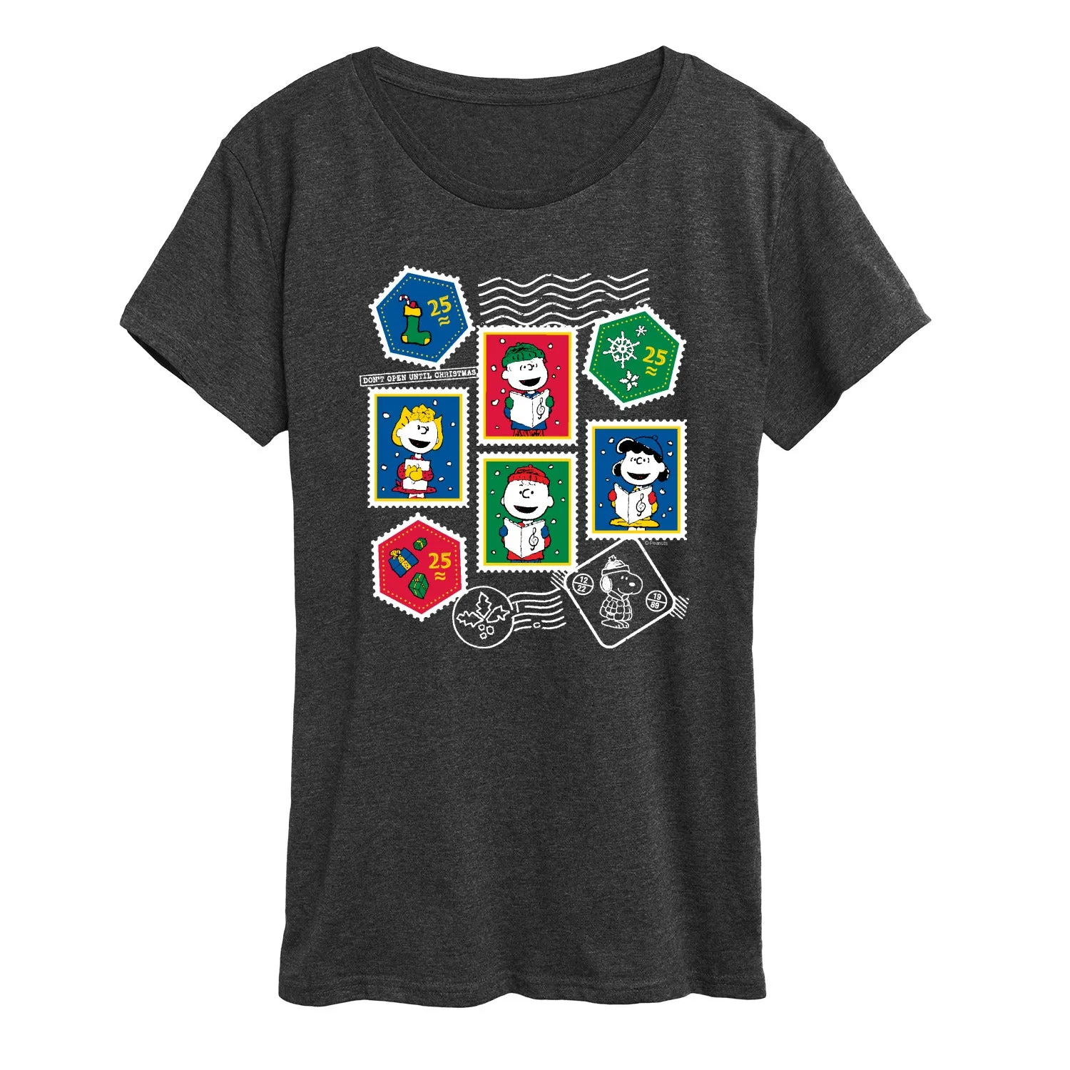Peanuts - Christmas Stamps - Women's Short Sleeve Graphic T-Shirt sold by Zulily product image thumbnail 5