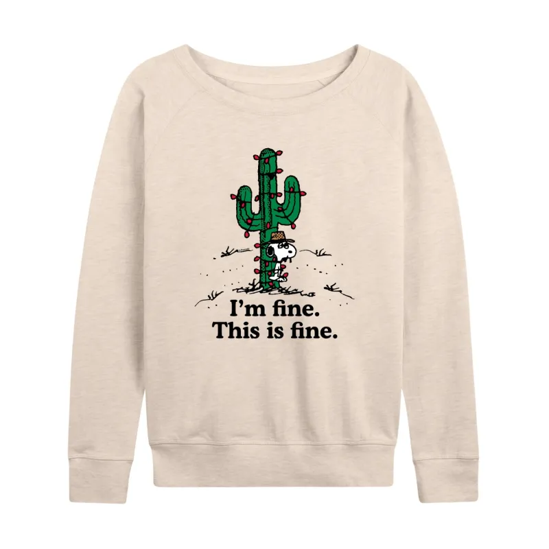 Peanuts - Im Fine Spike - Women's French Terry Long Sleeve Pullover sold by Zulily