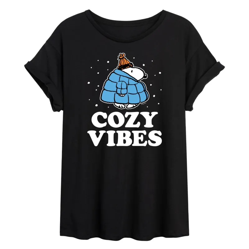 Peanuts - Cozy Vibes - Women's Oversized T-Shirt sold by Zulily