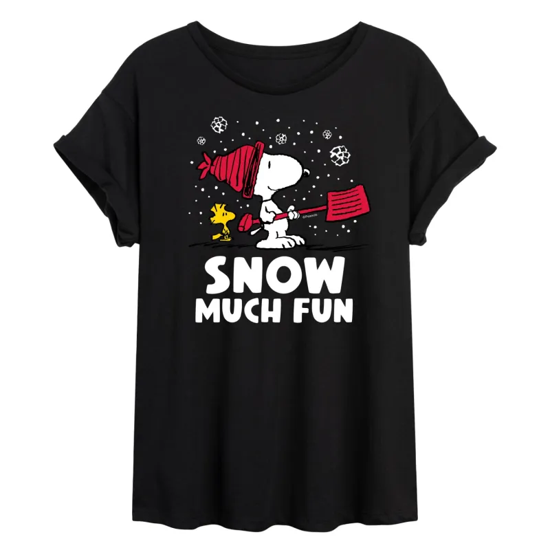 Peanuts - Snow Much Fun - Women's Oversized T-Shirt made by Peanuts