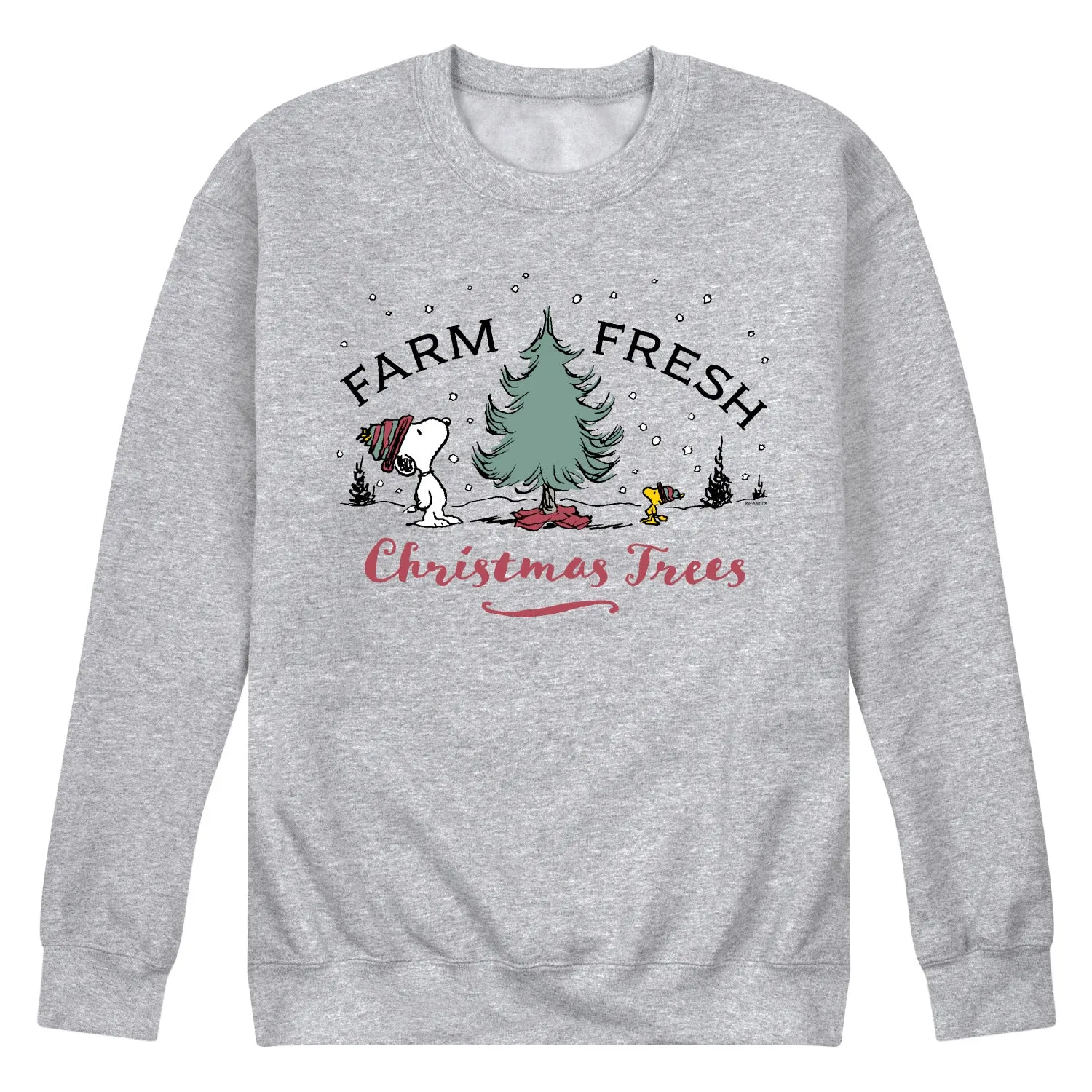 Peanuts - Farm Fresh Trees - Men's Crew Neck Fleece Pullover sold by Zulily
