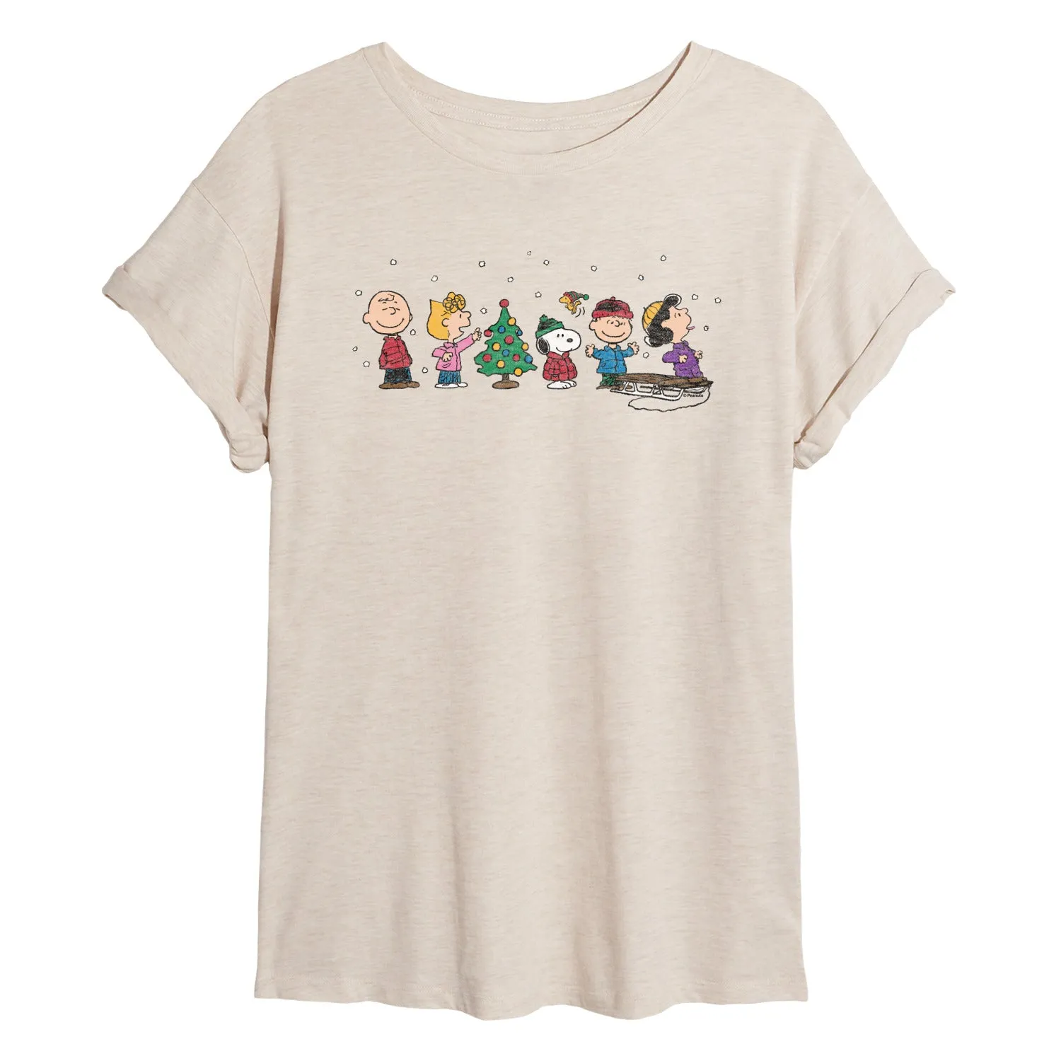Peanuts - Christmas Snoopy And Friends - Women's Oversized Graphic T-Shirt sold by Zulily