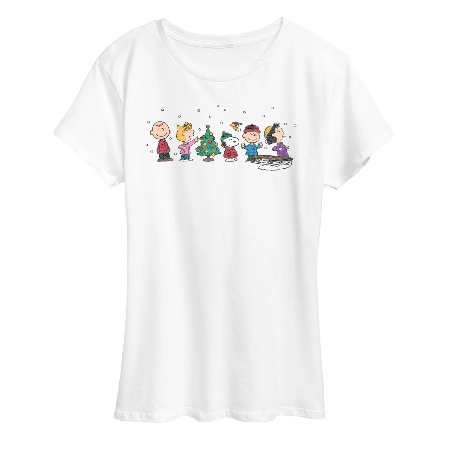 Peanuts - Peanuts Christmas Group - Women's Short Sleeve Graphic T-Shirt sold by Zulily product image thumbnail 5