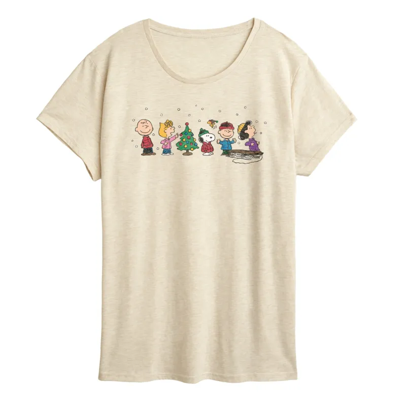 Peanuts - Peanuts Christmas Group - Women's Short Sleeve Graphic T-Shirt sold by Zulily