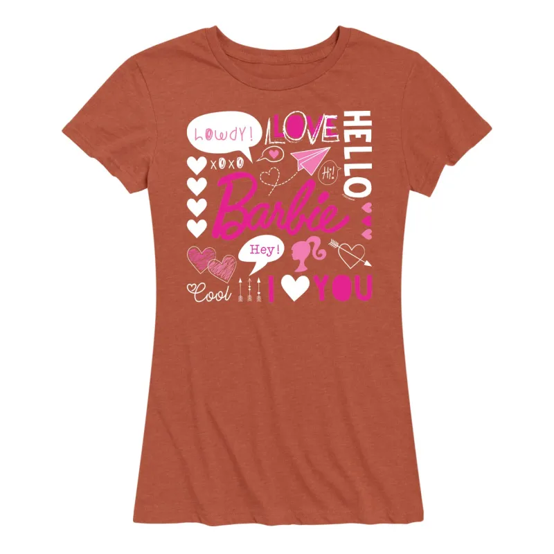 Barbie -  Valentine's Collage - Women's Short Sleeve Graphic T-Shirt sold by Zulily