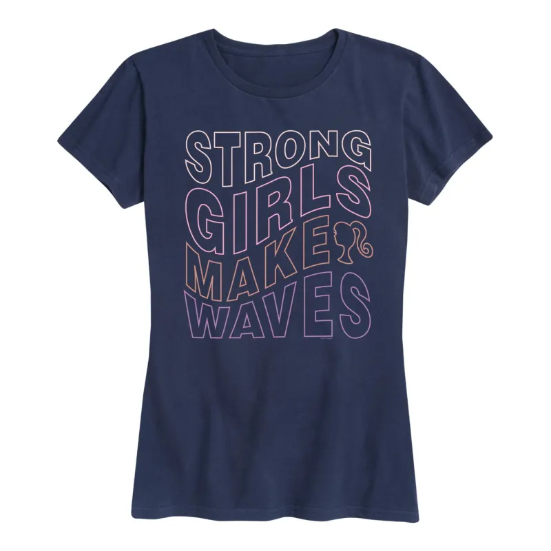 Barbie - Strong Girls Make Waves - Women's Short Sleeve Graphic T-Shirt sold by Zulily