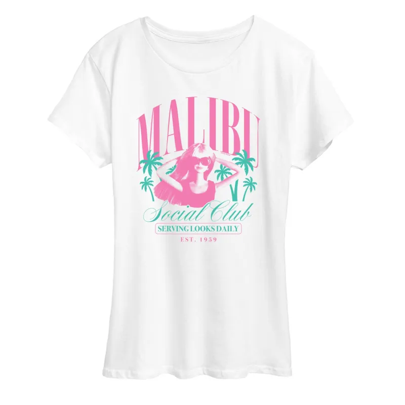 Barbie - Malibu Social Club - Women's Short Sleeve Graphic T - Shirt sold by Zulily