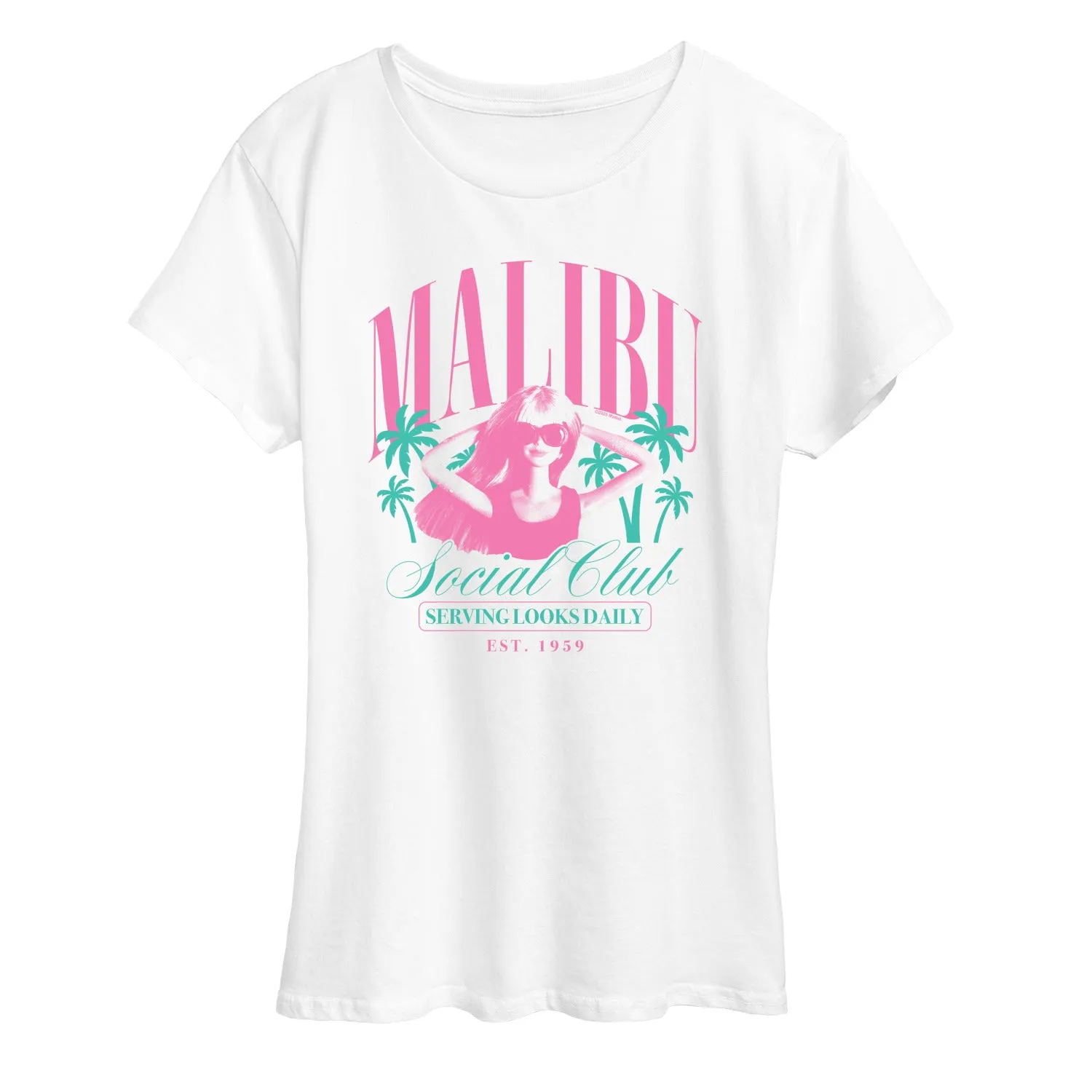 Barbie - Malibu Social Club - Women's Short Sleeve Graphic T - Shirt sold by Zulily