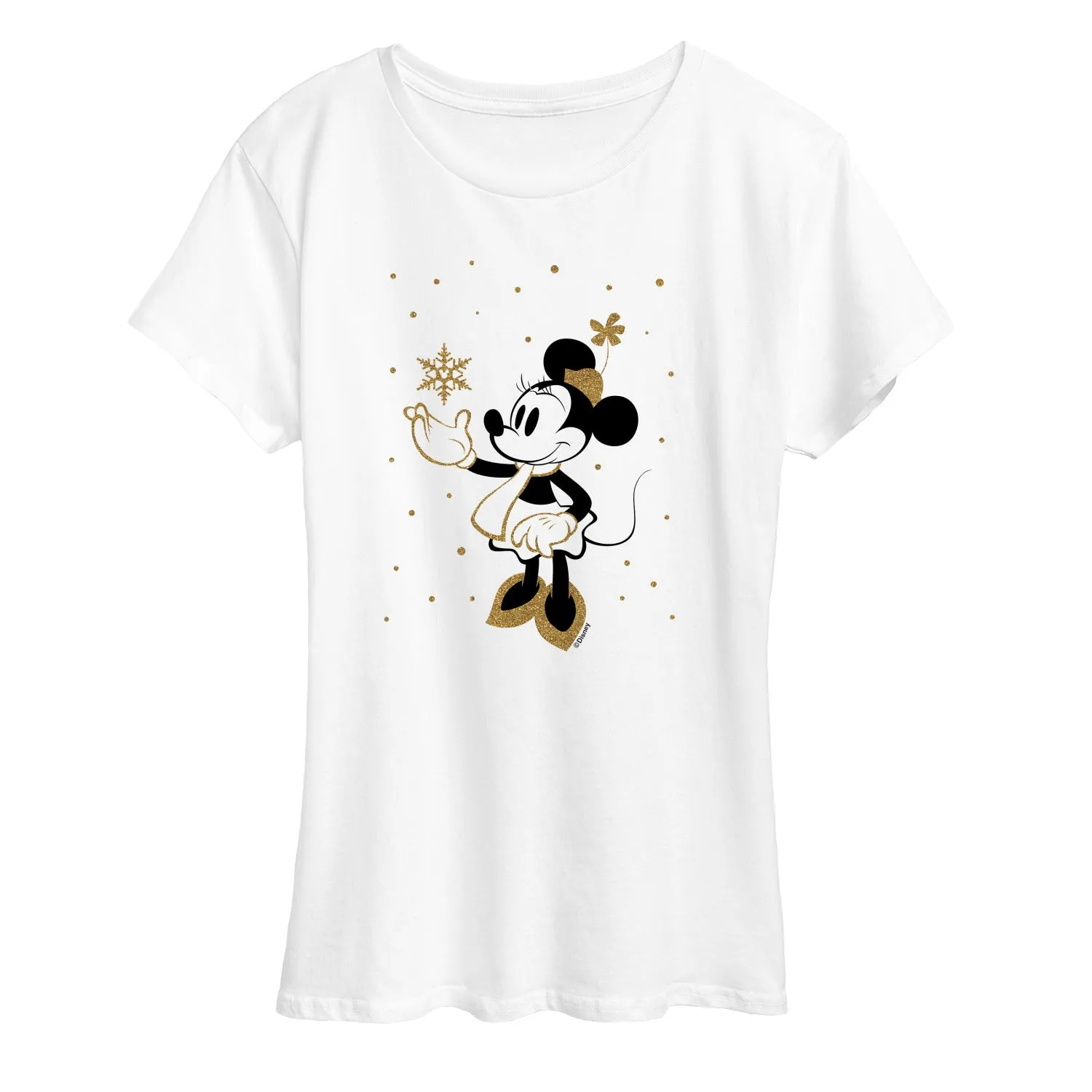 Disney - Minnie Snowflakes - Women's Short Sleeve Graphic T-Shirt sold by Zulily product image thumbnail 3