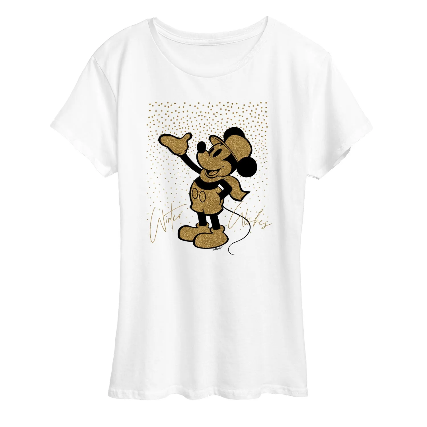 Disney - Mickey Winter Wishes - Women's Short Sleeve Graphic T-Shirt sold by Zulily product image thumbnail 3