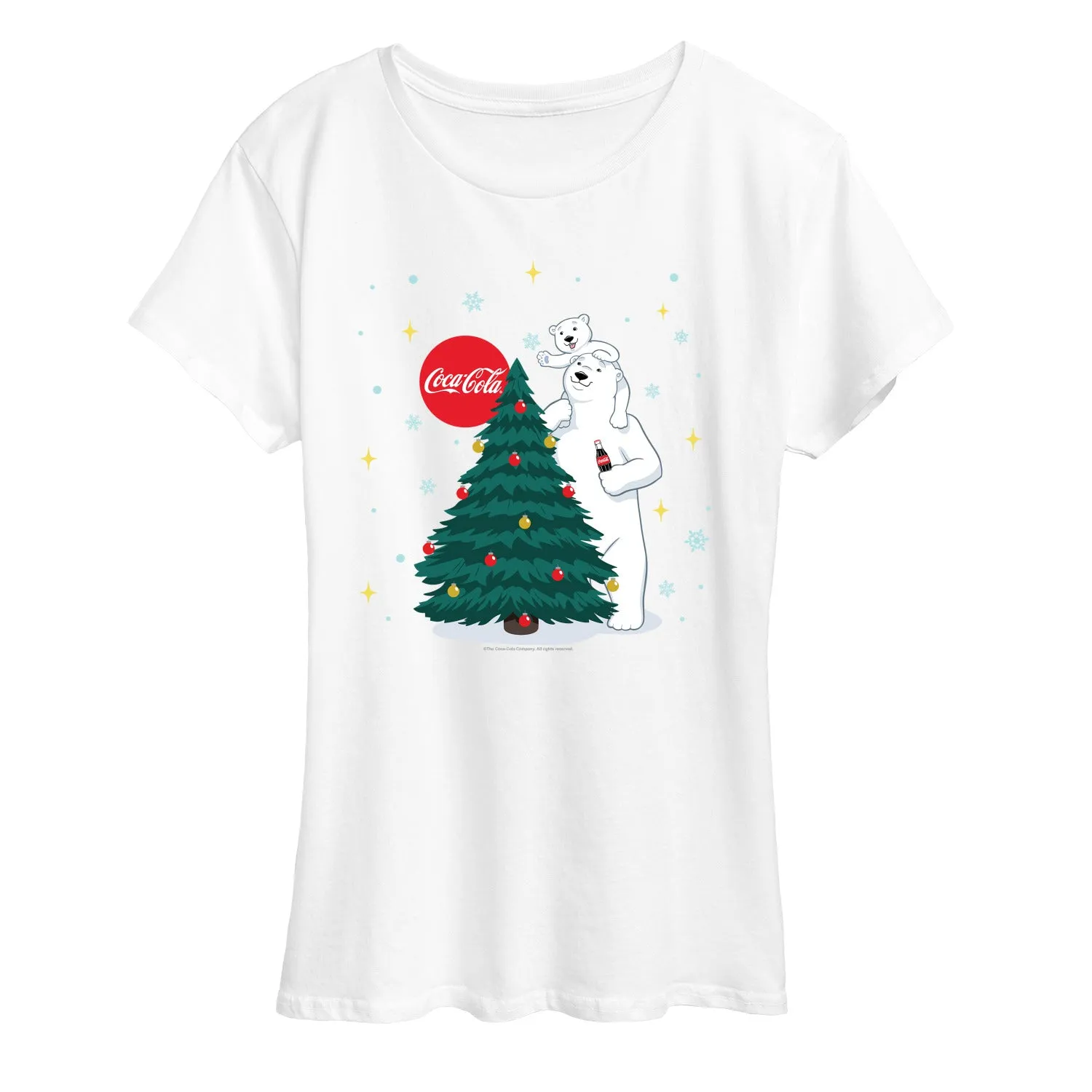 Coca-Cola - Christmas Tree White Only - Women's Short Sleeve Graphic T-Shirt sold by Zulily product image thumbnail 3