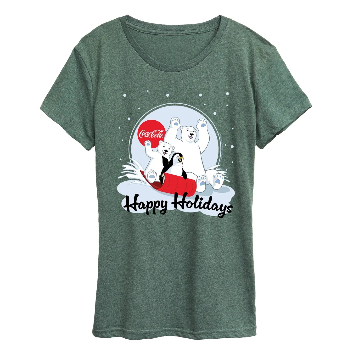 Coca-Cola - Happy Holiday Sled - Women's Short Sleeve Graphic T-Shirt sold by Zulily product image thumbnail 3