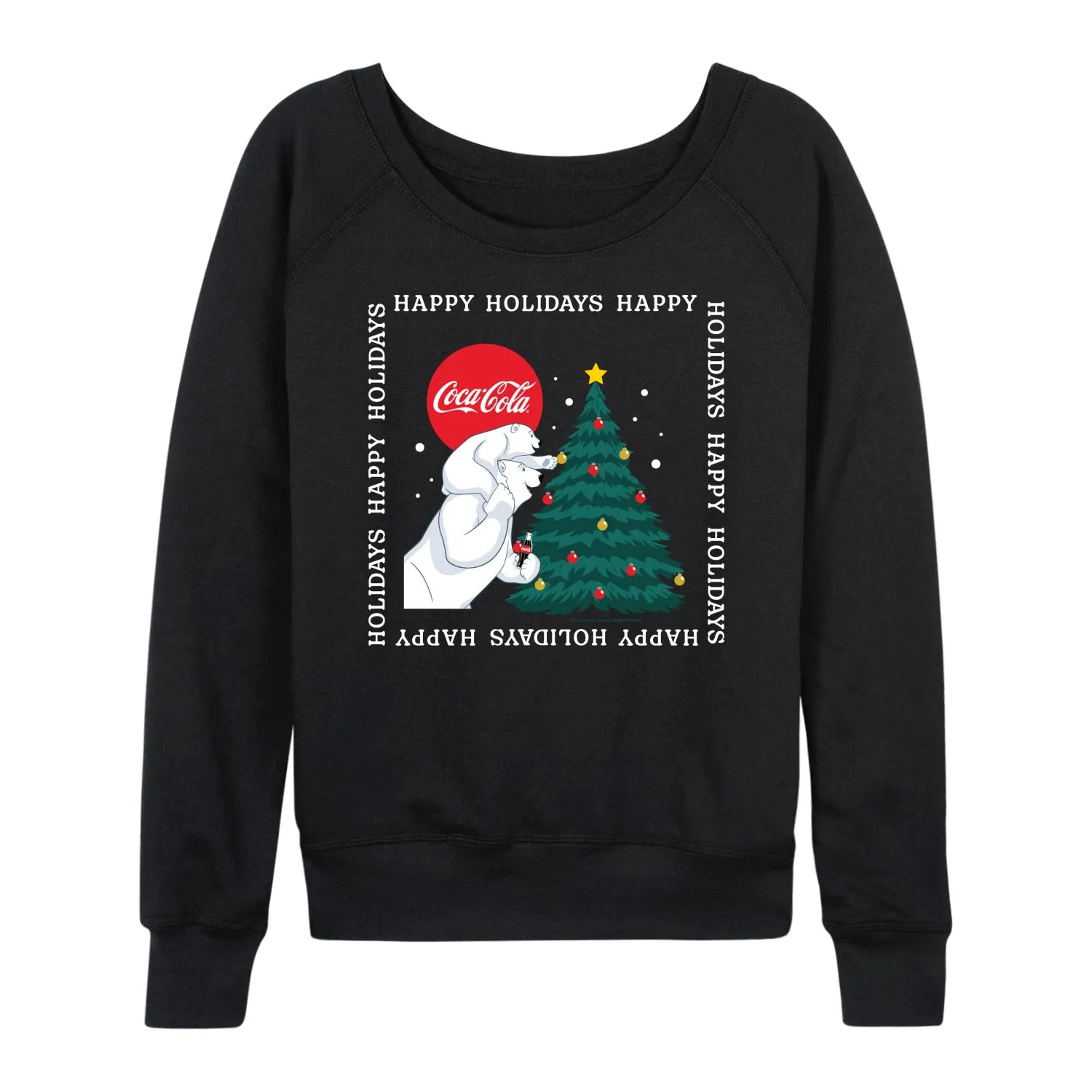 Coca-Cola - Happy Holidays Bears And Tree - Women's French Terry Long Sleeve Pullover sold by Zulily product image thumbnail 3