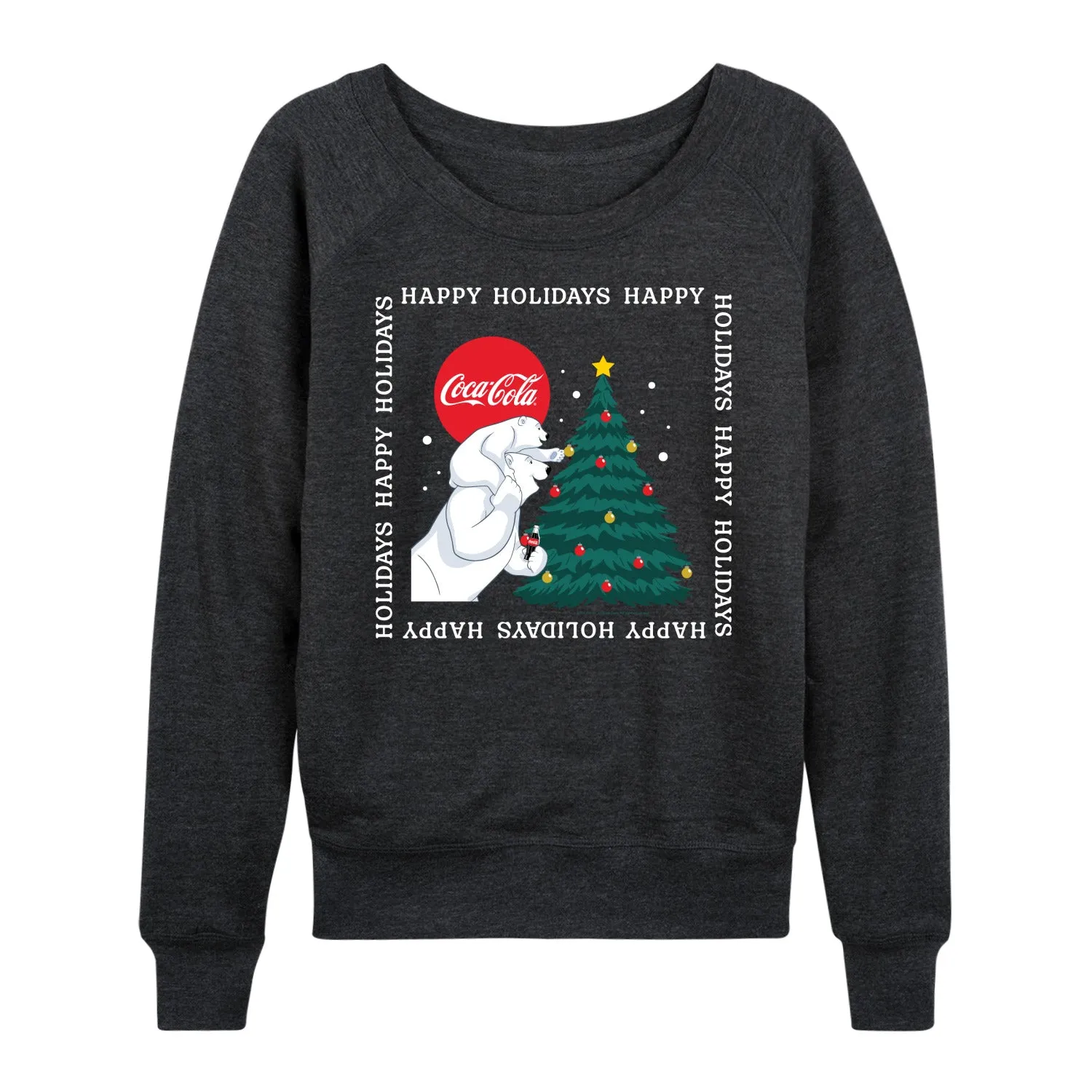 Coca-Cola - Happy Holidays Bears And Tree - Women's French Terry Long Sleeve Pullover sold by Zulily product image thumbnail 4