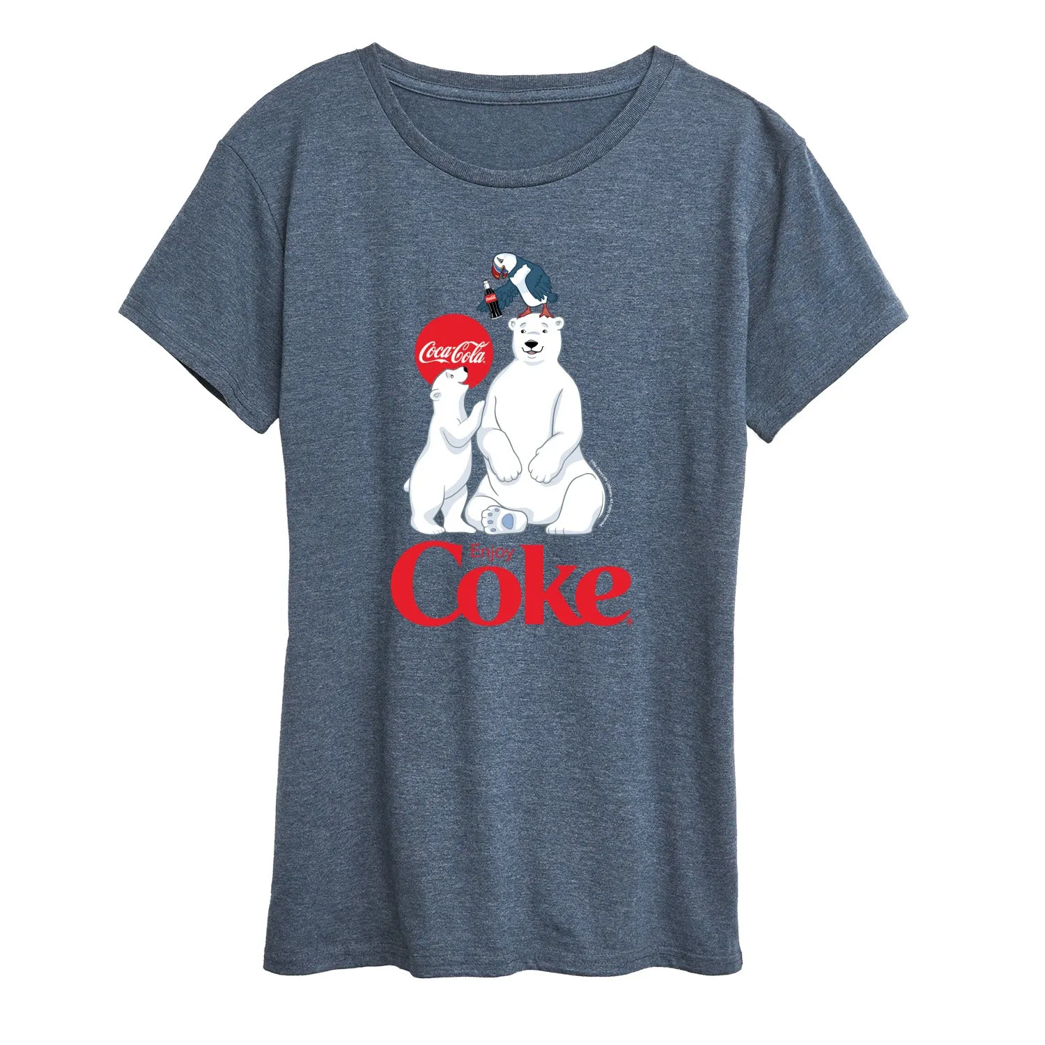 Coca-Cola - Polar Bears And Puffin - Women's Short Sleeve Graphic T-Shirt sold by Zulily product image thumbnail 4