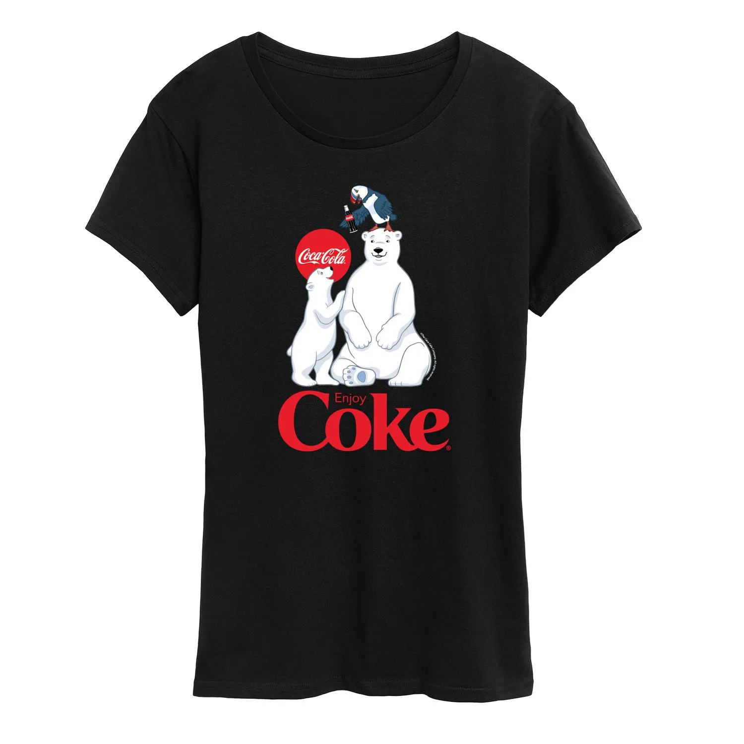 Coca-Cola - Polar Bears And Puffin - Women's Short Sleeve Graphic T-Shirt sold by Zulily product image thumbnail 3