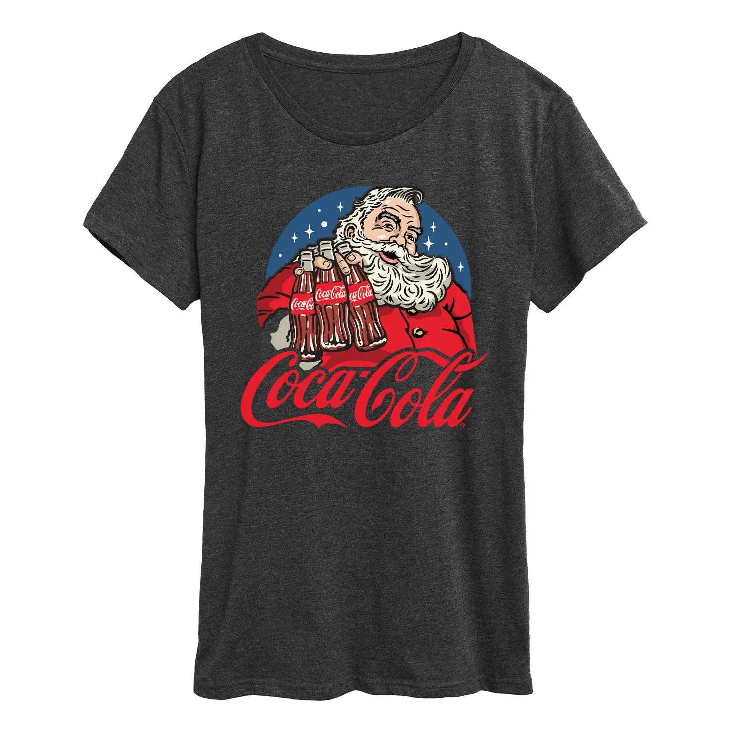 Coca-Cola - Santa Coke Bottles - Women's Short Sleeve Graphic T-Shirt sold by Zulily product image thumbnail 4