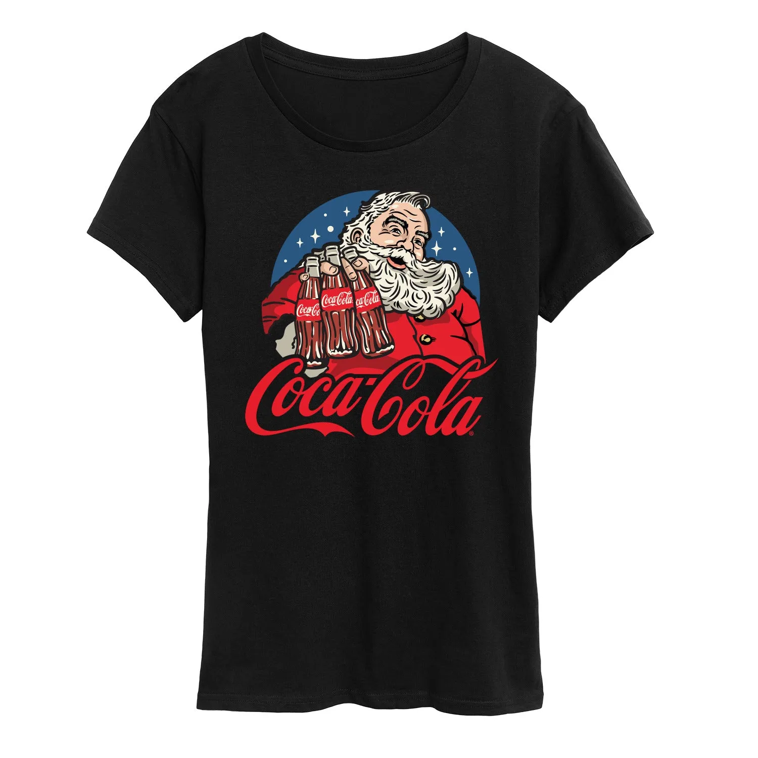 Coca-Cola - Santa Coke Bottles - Women's Short Sleeve Graphic T-Shirt sold by Zulily product image thumbnail 3