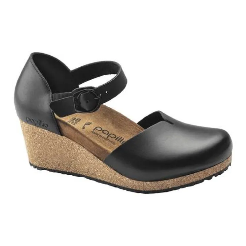Birkenstock Mary Ring Buckle Natural Leather Black sold by Zulily