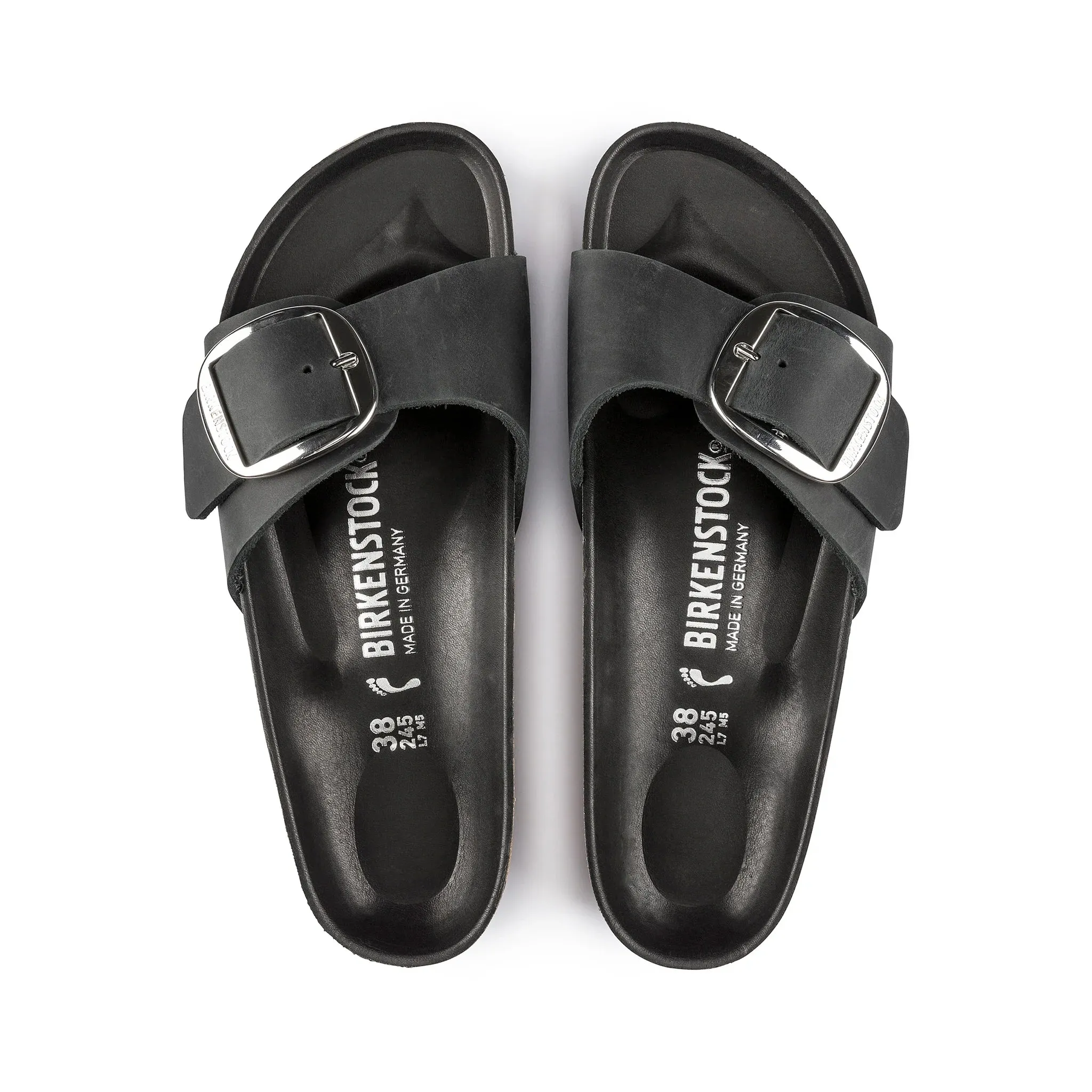 Birkenstock Madrid Big Buckle Oiled Leather Black sold by Zulily product image thumbnail 2