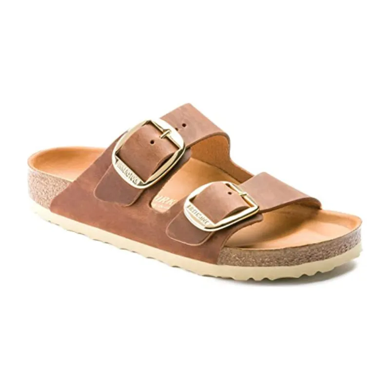 Birkenstock Arizona Big Buckle Oiled Leather Cognac sold by Zulily