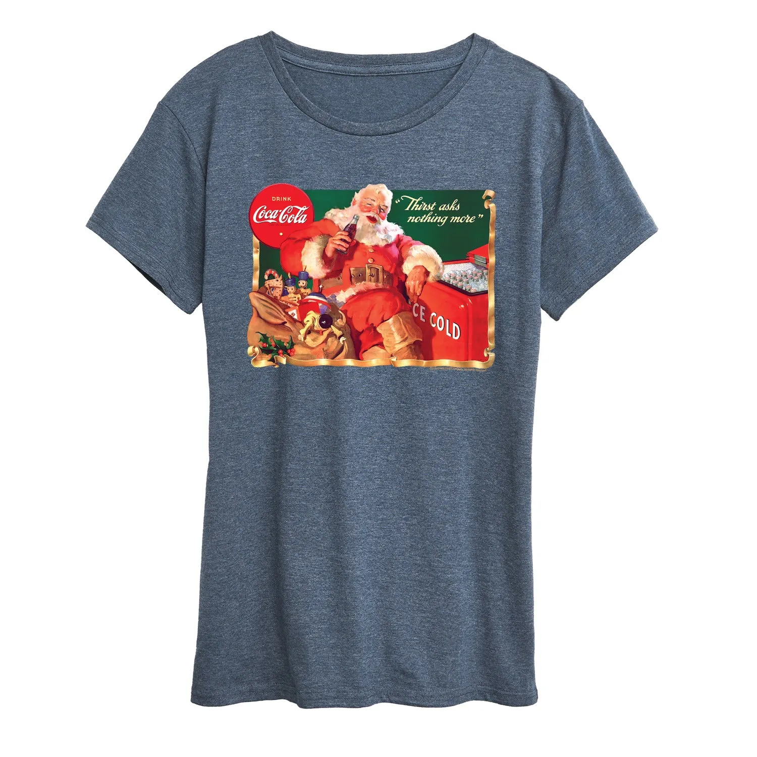 Coca-Cola - Vintage Santa at Ice Cooler - Women's Short Sleeve Graphic T-Shirt sold by Zulily product image thumbnail 5