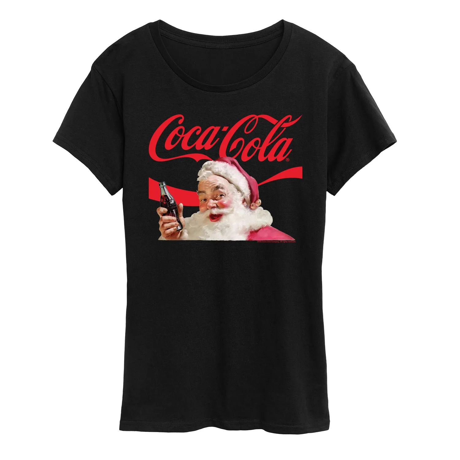 Coca-Cola - Santa Closeup - Women's Short Sleeve Graphic T-Shirt sold by Zulily product image thumbnail 3